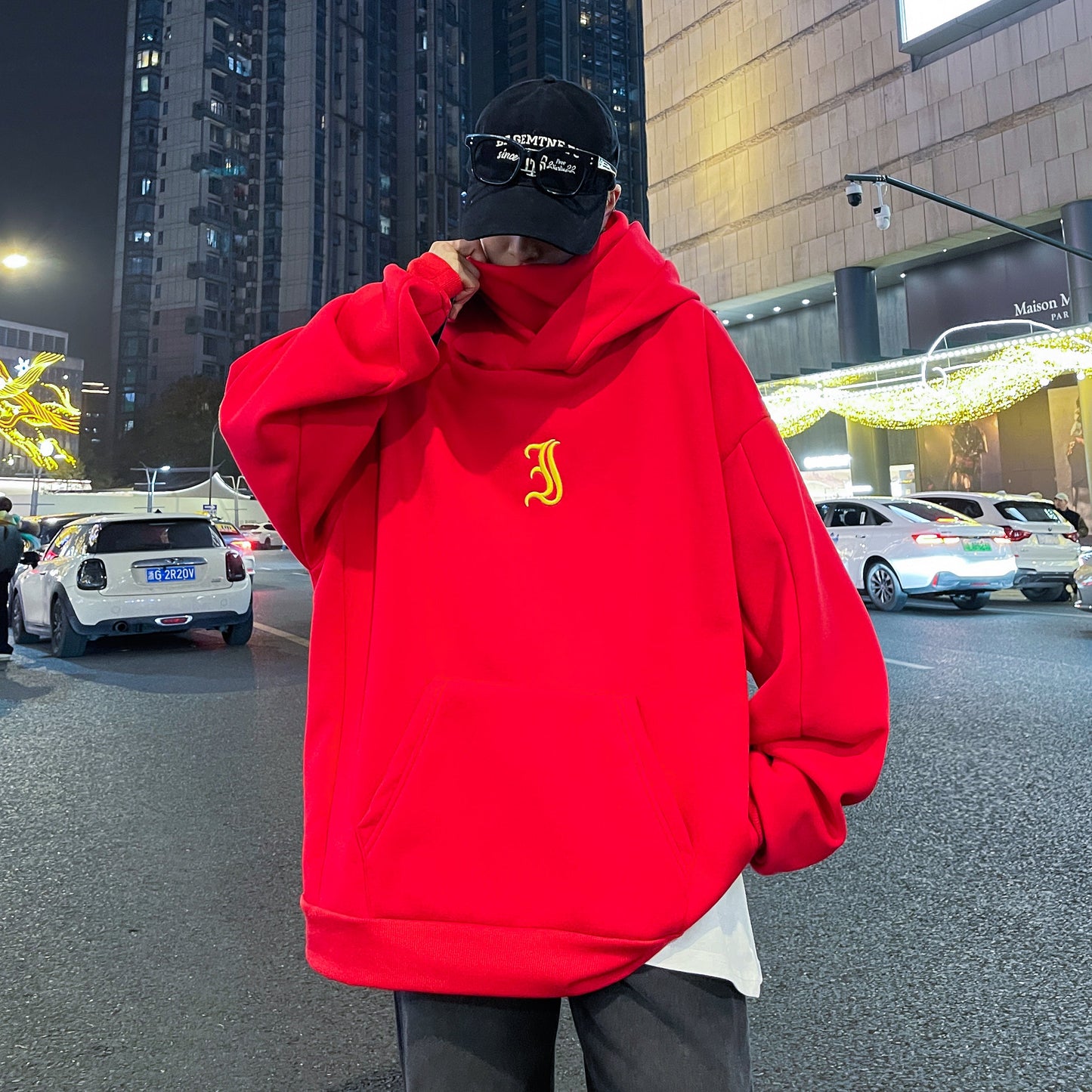⭐Ninja Double Neckline Cotton Hip Hop Hoodie™ | Next level street style