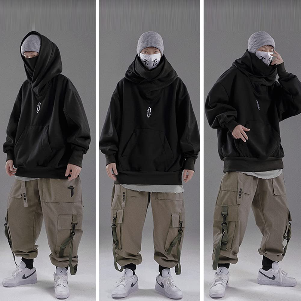 ⭐Ninja Double Neckline Cotton Hip Hop Hoodie™ | Next level street style