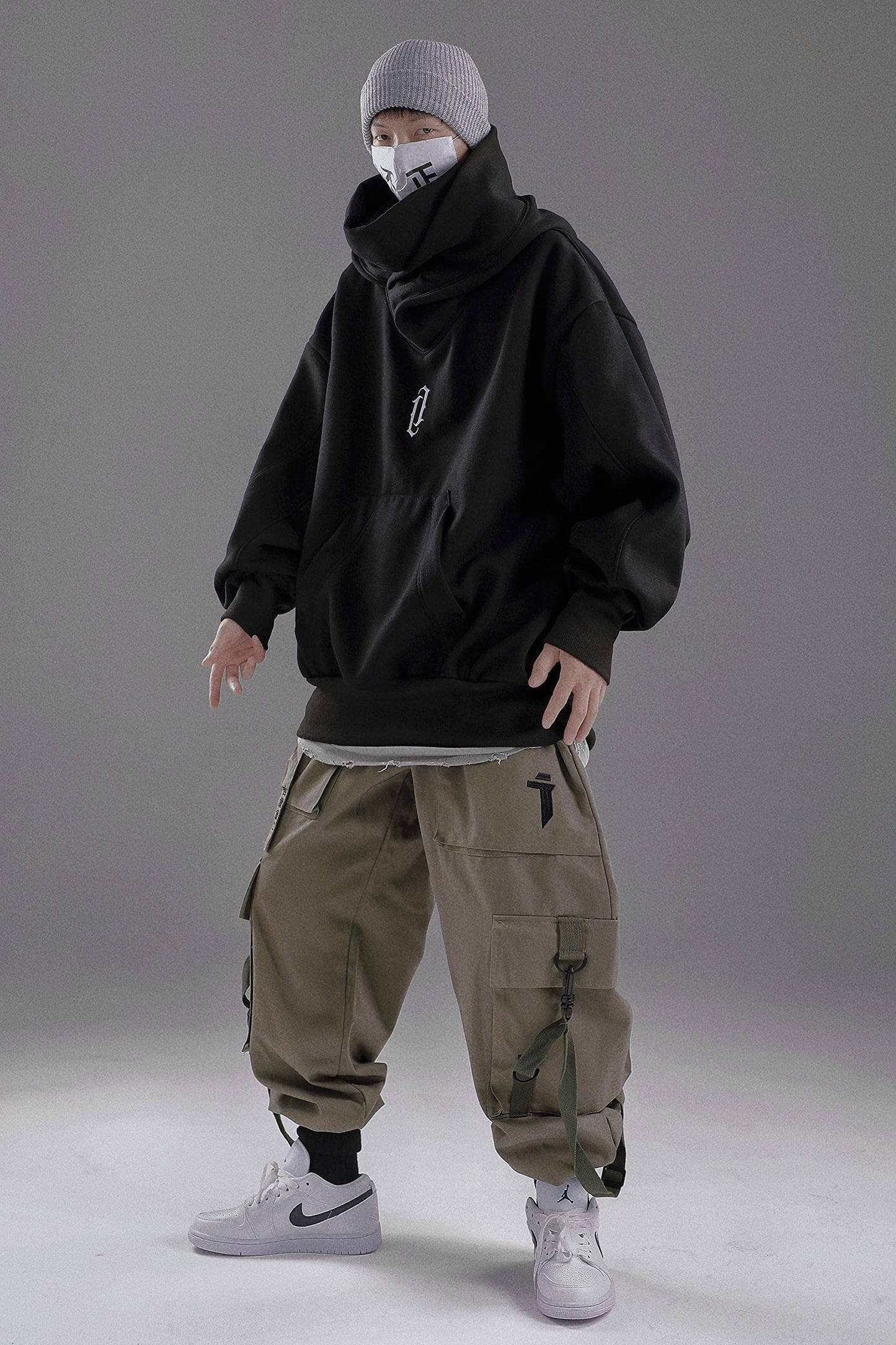 ⭐Ninja Double Neckline Cotton Hip Hop Hoodie™ | Next level street style