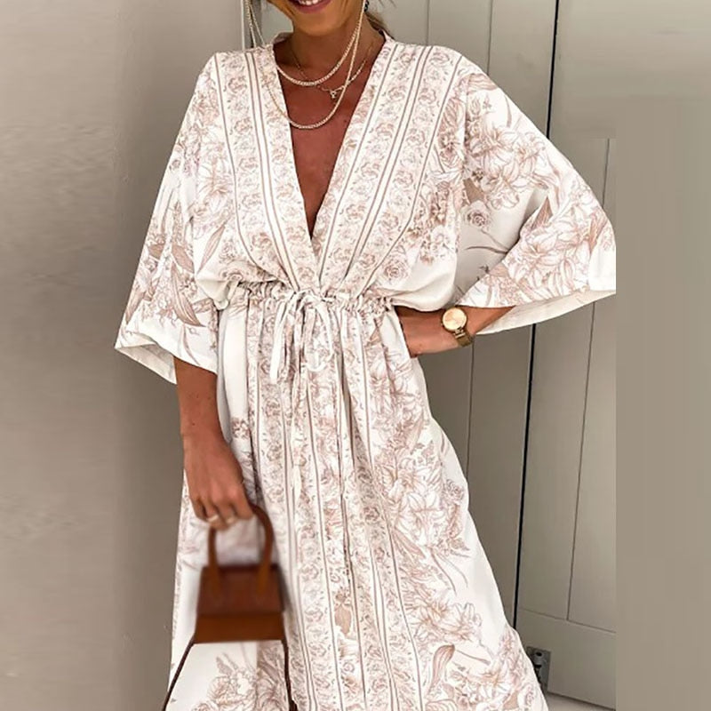 Maxi jurk met wijde mouwen | Comfortabel en stijlvol