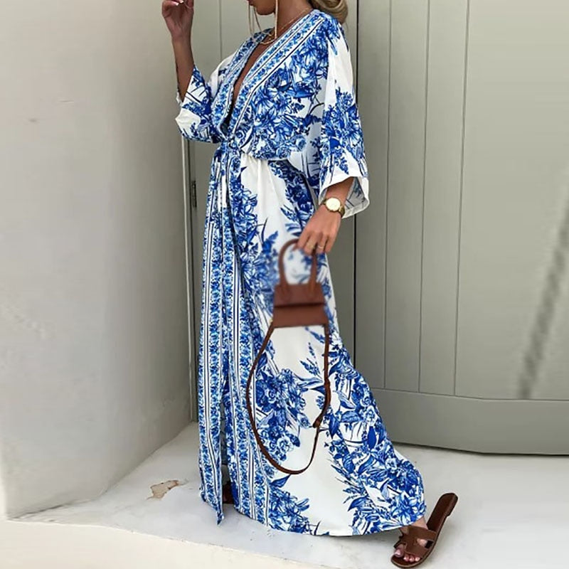 Maxi jurk met wijde mouwen | Comfortabel en stijlvol