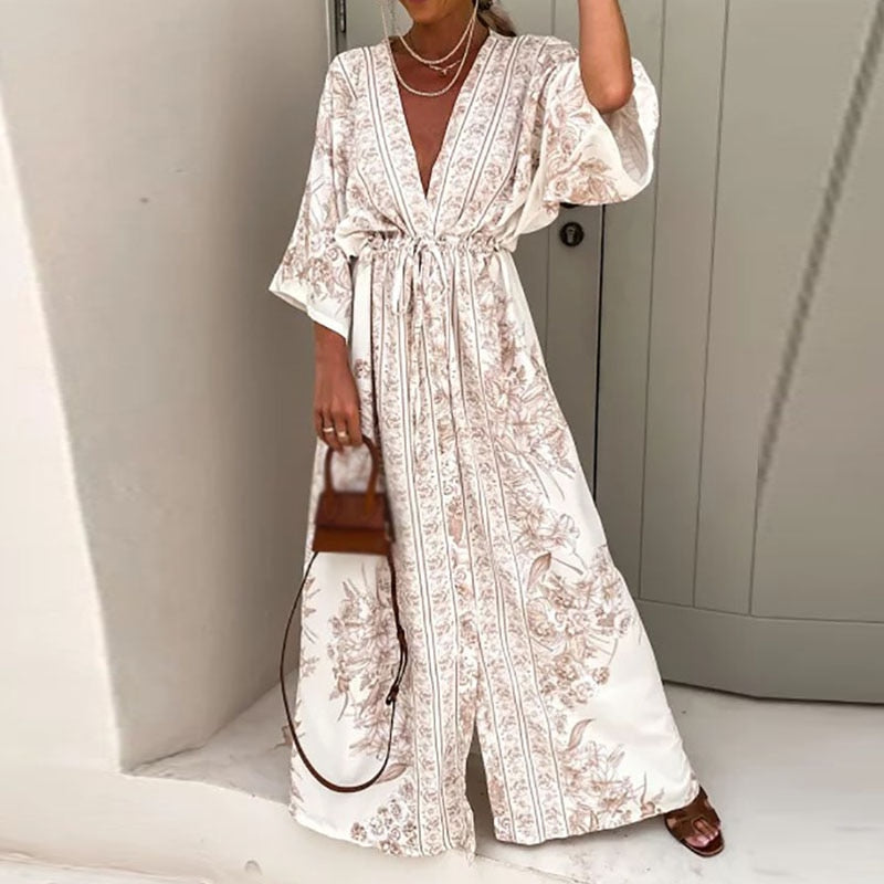 Maxi jurk met wijde mouwen | Comfortabel en stijlvol