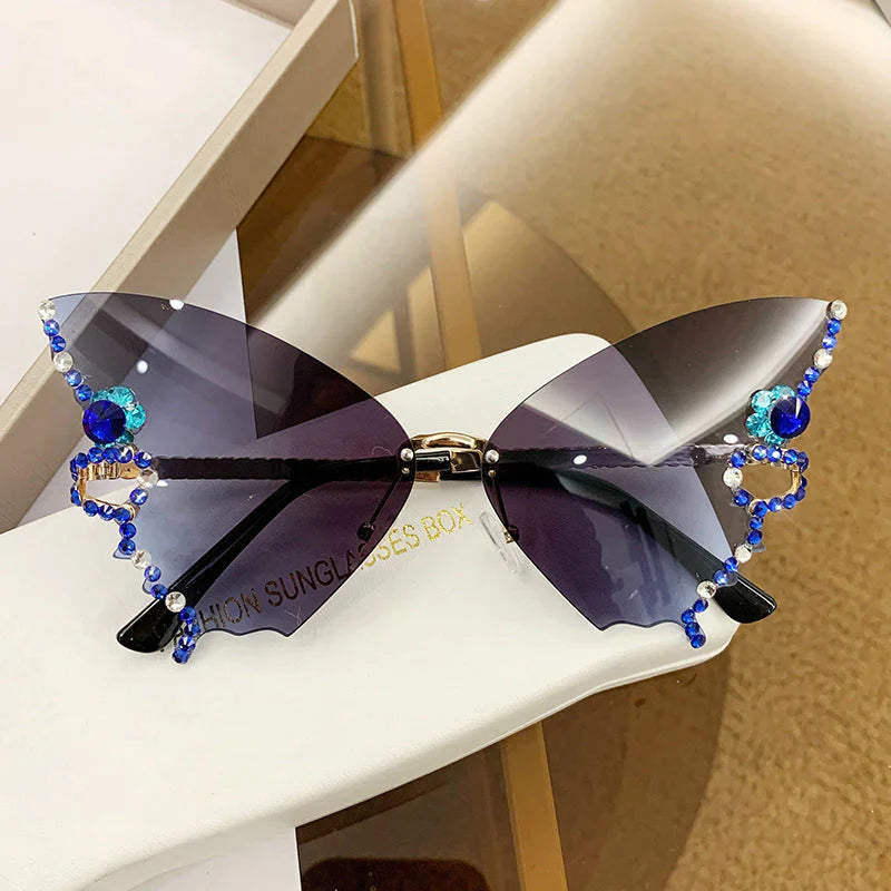 VlinderDiamant™ - Stijlvolle vlinder zonnebril met diamantjes