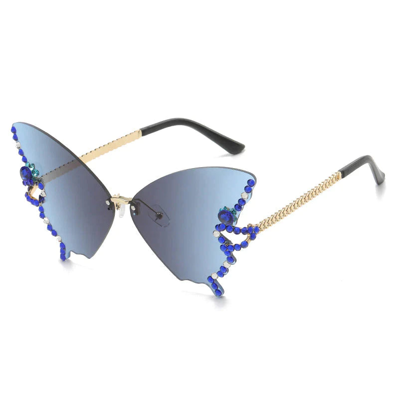 VlinderDiamant™ - Stijlvolle vlinder zonnebril met diamantjes