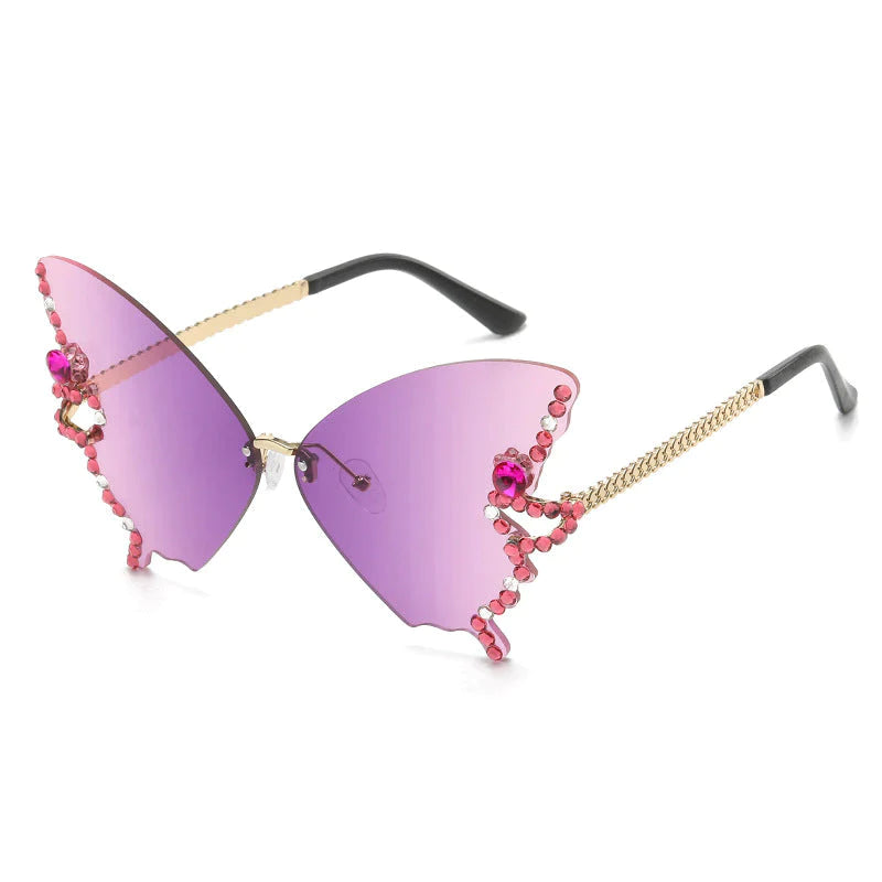 VlinderDiamant™ - Stijlvolle vlinder zonnebril met diamantjes