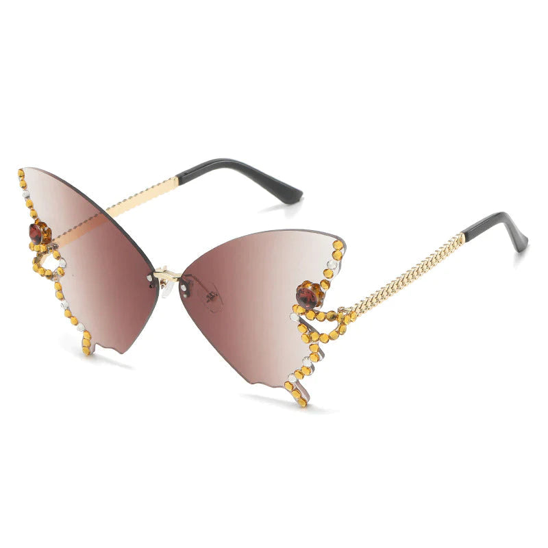 VlinderDiamant™ - Stijlvolle vlinder zonnebril met diamantjes