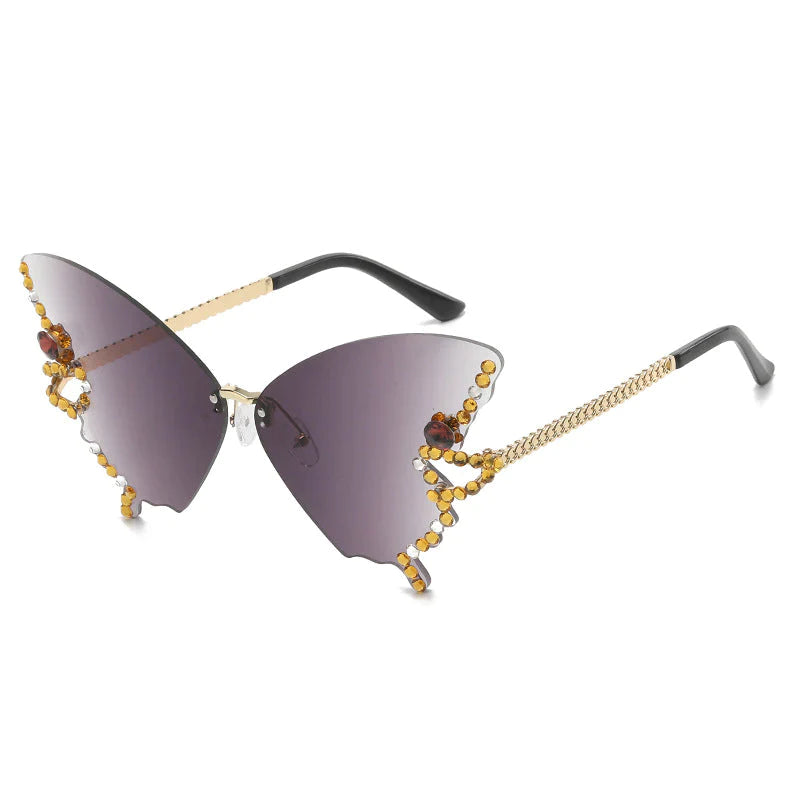 VlinderDiamant™ - Stijlvolle vlinder zonnebril met diamantjes