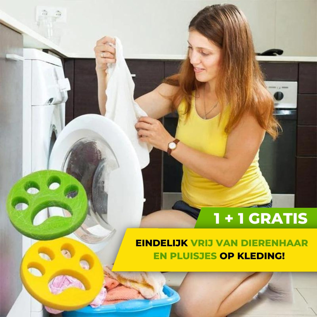 Haar&PluisWeg™ - Verwijdert haren en pluizen bij het wassen en drogen