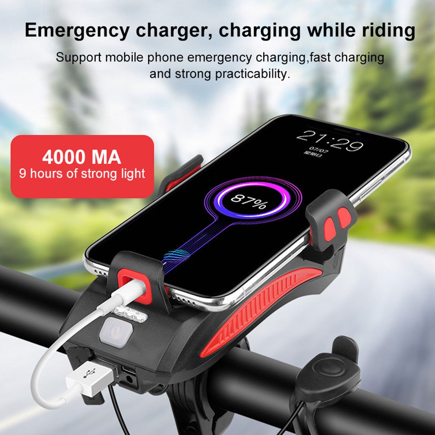CyberCruiser™ | Multifunctionele 4-in-1 Fietslamp en Telefoonhouder