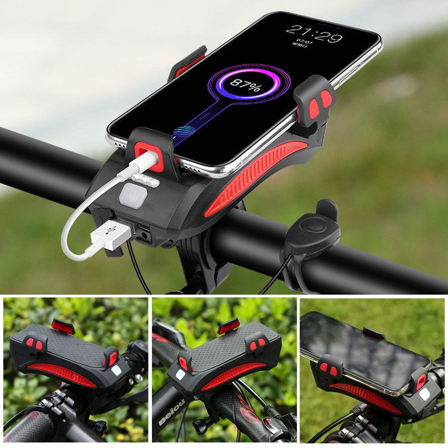 CyberCruiser™ | Multifunctionele 4-in-1 Fietslamp en Telefoonhouder