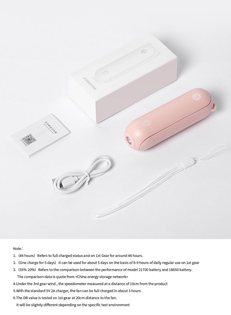 Glampy-Fan™ | Draagbare Mini Ventilator + Powerbank + Zaklamp in 1 GADGET