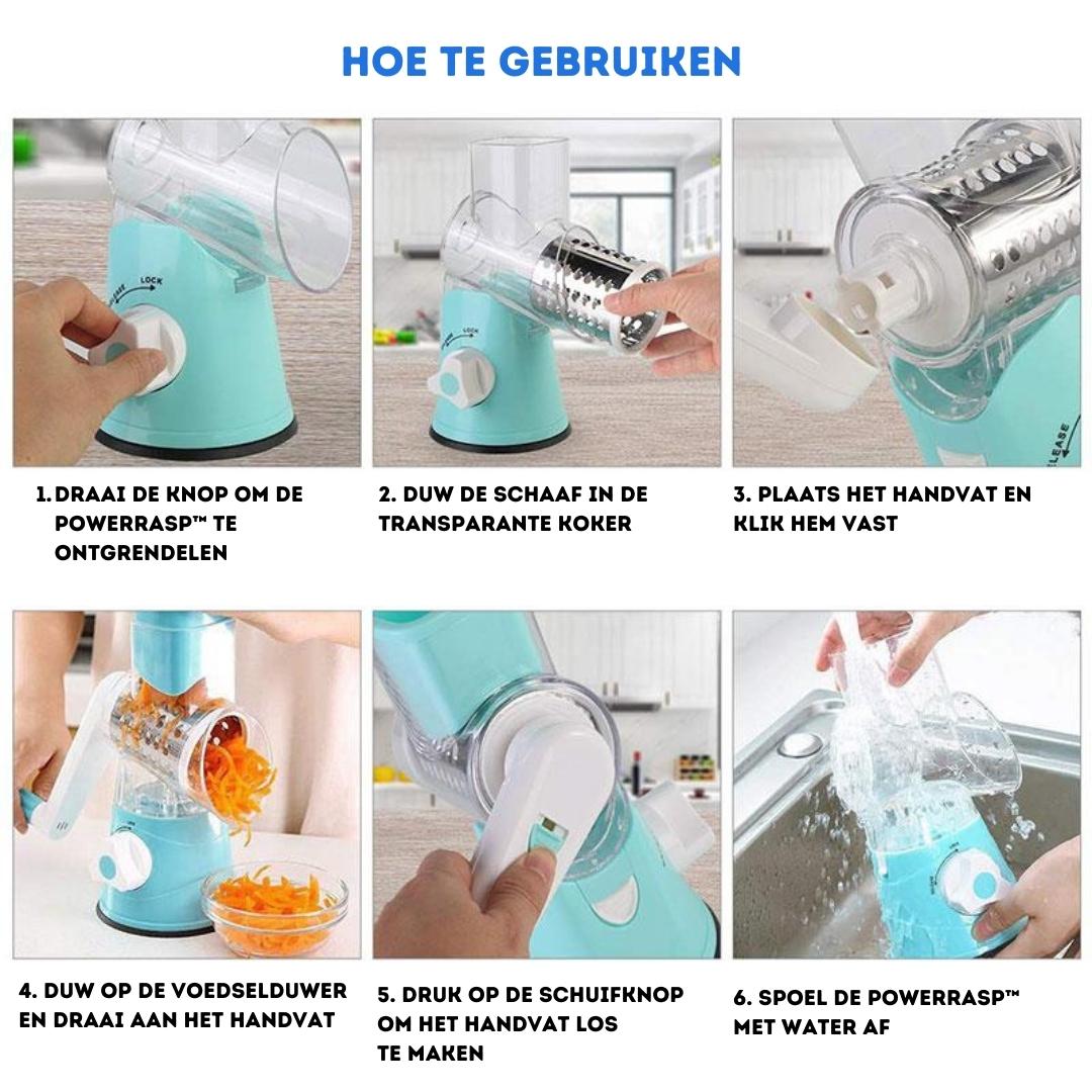 PowerRasp™ - Snel gezond voedsel op tafel, nu met 2 gratis schaven t.w.v. 14,95