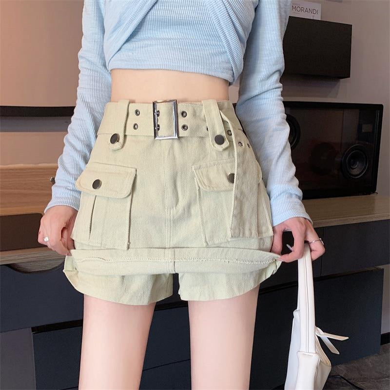 Isa™ Elegante Rand Met Riem Cargo Skort- Iedereen zal je nakijken