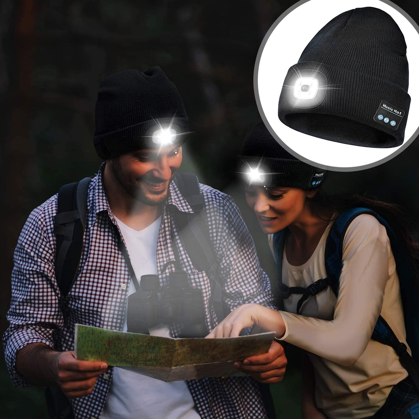 Bluetooth Muts met LEDlicht™ | Geeft je warmte, licht en muziek in de kou