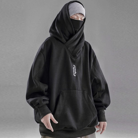 ⭐Ninja Double Neckline Cotton Hip Hop Hoodie™ | Next level street style