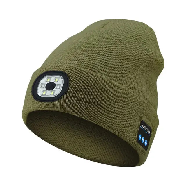 Bluetooth Muts met LEDlicht™ | Geeft je warmte, licht en muziek in de kou