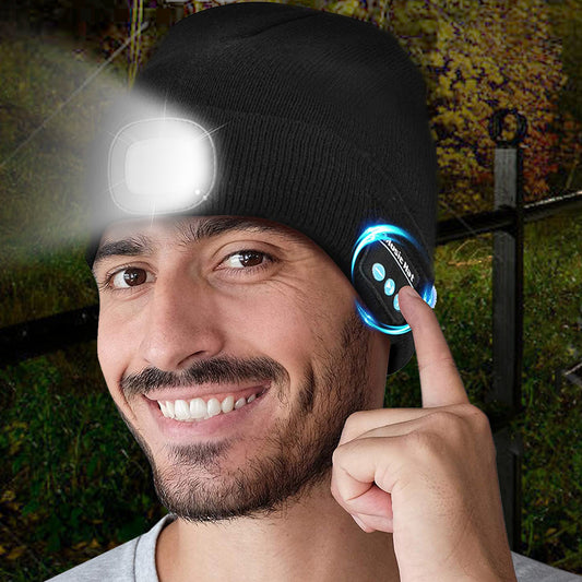 Bluetooth Muts met LEDlicht™ | Geeft je warmte, licht en muziek in de kou