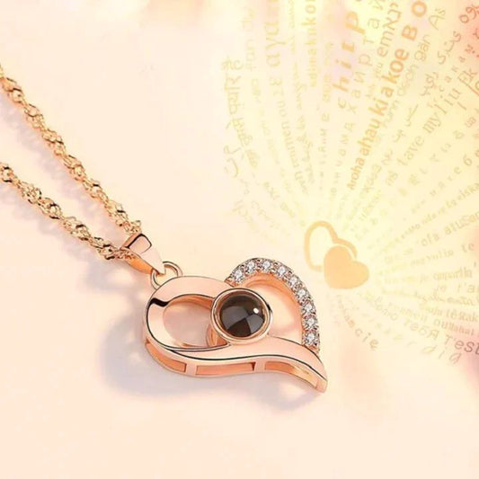 100 TALEN IK HOU VAN JOU IN HARTVORM KETTING™ - de mooiste liefdes ketting